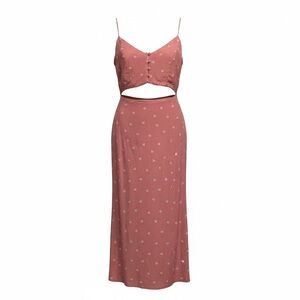 Lush wrap-front maxi dress Terracotta Palm Print Size Medium